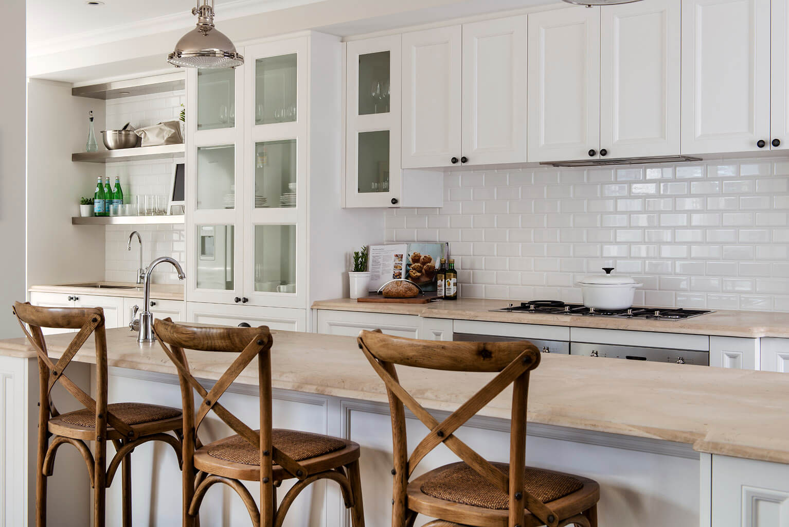 Open Shelving Is Typical Of Modern Country Kitchen Design 